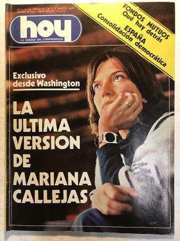 Primera imagen del registro Revista HOY año II n°93. 7 marzo-13 marzo 1979. Exclusivo desde Washington: La última versión de Mariana Callejas