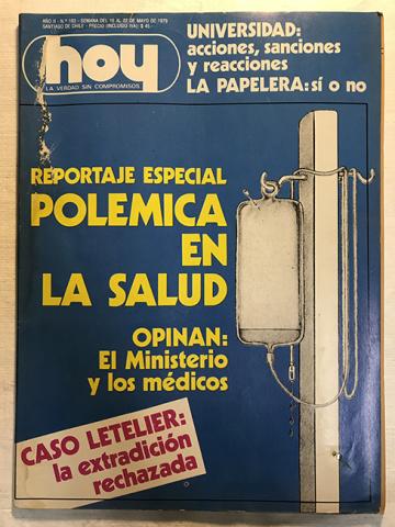 Primera imagen del registro Revista HOY año II n°103. 16 mayo-22 mayo 1979. Reportaje especal: Polémica en la salud
