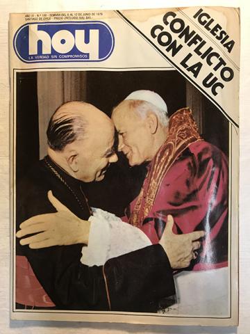 Primera imagen del registro Revista HOY año III n°106. 6 junio-12 junio 1979. Iglesia Conflicto con la UC