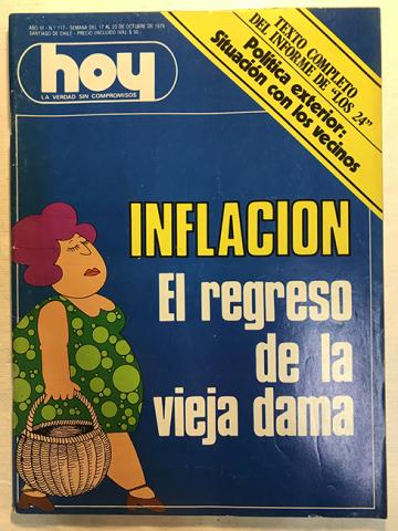 Primera imagen del registro Revista HOY año III n°117. 17 octubre-23 octubre 1979. Inflación: El regreso de la vieja dama