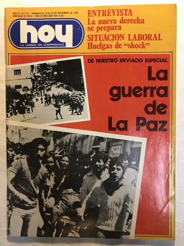 Primera imagen del registro Revista HOY año III n°121. 14 noviembre-20 noviembre 1979. La guerra de la paz