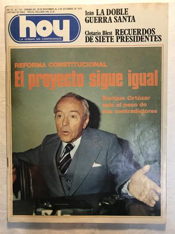 Primera imagen del registro Revista HOY año III n°123. 28 noviembre-4 diciembre 1979. Reforma constitucional: El proyecto sigue igual
