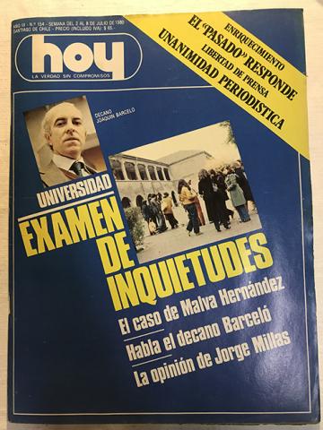 Primera imagen del registro Revista HOY año III n°154. 2 julio-8 julio 1980. Universidad: Examen de inquietudes