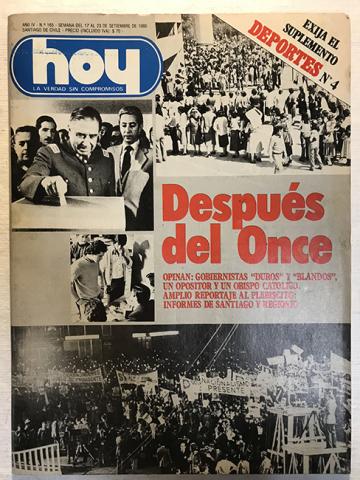 Primera imagen del registro Revista HOY año IV n°165. 17 septiembre-23 septiembre 1980. Después del Once
