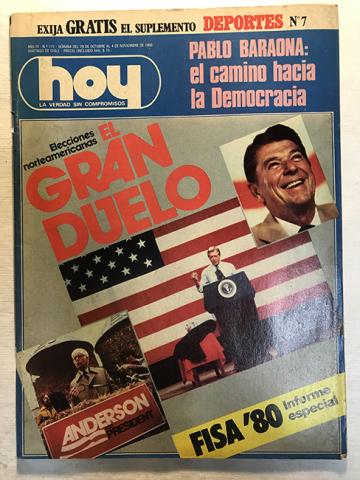 Primera imagen del registro Revista HOY año IV n°171. 29 octubre-4 noviembre 1980. El gran duelo
