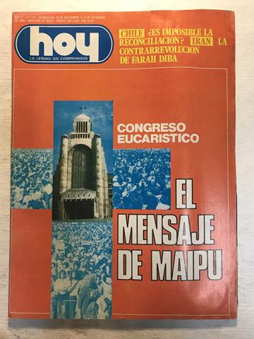 Primera imagen del registro Revista HOY año IV n°175. 26 noviembre-2 diciembre 1980. Congreso eucarístico: el mensaje de Maipú
