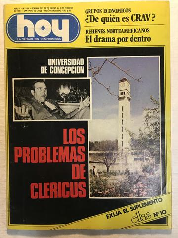 Primera imagen del registro Revista HOY año IV n°184. 28 enero-3 febrero 1981. Los problemas de clericus
