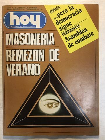 Primera imagen del registro Revista HOY año IV n°185. 4 febrero-10 febrero 1981. Masonería: remezón de verano