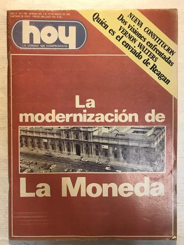 Primera imagen del registro Revista HOY año IV n°189. 4 marzo-10 marzo 1981. La modernización de La Moneda