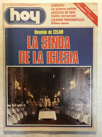 Primera imagen del registro Revista HOY año IV n°192. 25 marzo-31 marzo 1981. Reunión de CELAM: La senda de la Iglesia