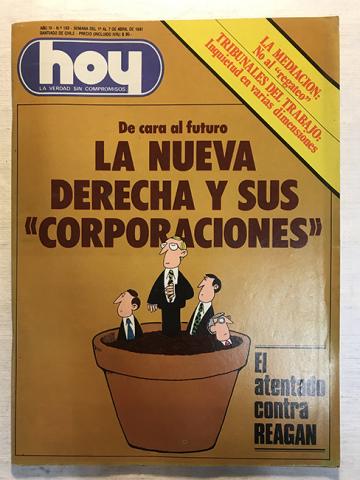 Primera imagen del registro Revista HOY año IV n°193. 1 abril-7 abril 1981. La nueva derecha y sus "corporaciones"
