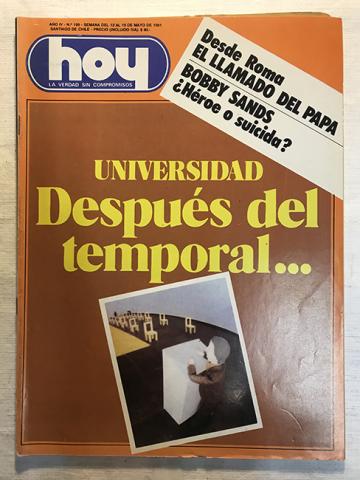 Primera imagen del registro Revista HOY año IV n°199. 13 mayo-19 mayo 1981. Universidad después del temporal