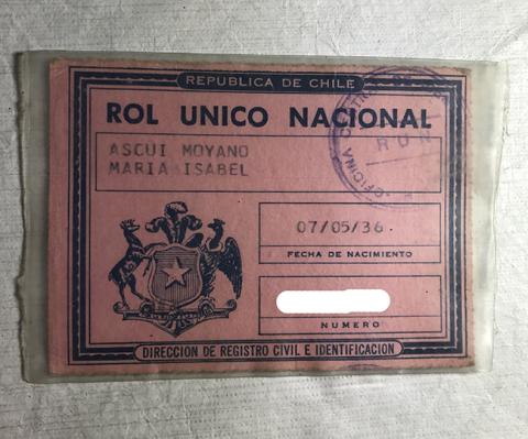 Primera imagen del registro Rol Único Nacional de María Isabel Ascui Moyano