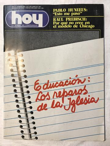Primera imagen del registro Revista HOY año V n°202. 3 junio-9 junio 1981. Educación: Los reparos de la Iglesia
