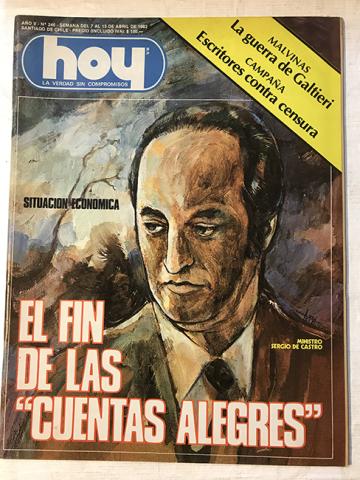 Primera imagen del registro Revista HOY año V n°246. 7 abril-13 abril 1982. El fin de las cuentas alegres