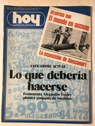 Primera imagen del registro Revista HOY año V n°248. 21 abril-27 abril 1982. Lo que debría hacerse