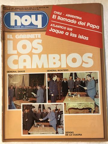 Primera imagen del registro Revista HOY año V n°249. 28 abril-4 mayo 1982. Los cambios