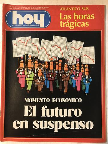 Primera imagen del registro Revista HOY año V n°251. 12 mayo-18 mayo 1982. Momento económico, el futuro en suspenso