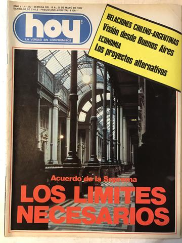 Primera imagen del registro Revista HOY año V n°252. 19 mayo-25 mayo 1982. Acuerdo de la Suprema, los límites necesarios