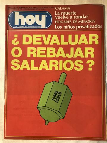 Primera imagen del registro Revista HOY año V n°253. 26 mayo-1 junio 1982. ¿Devaluar o rebajar salarios?