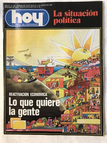 Primera imagen del registro Revista HOY año VI n°262. 28 julio-3 agosto 1982. Reactivación económica, lo que quiere la gente