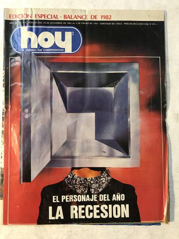 Primera imagen del registro Revista HOY año VI n°284. 29 diciembre 1982-4 enero 1983. El personaje del año: La Recesión