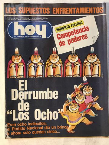 Primera imagen del registro Revista HOY año VIII n°364. 11 julio-17 julio 1984. El derrumbe de "Los Ocho"