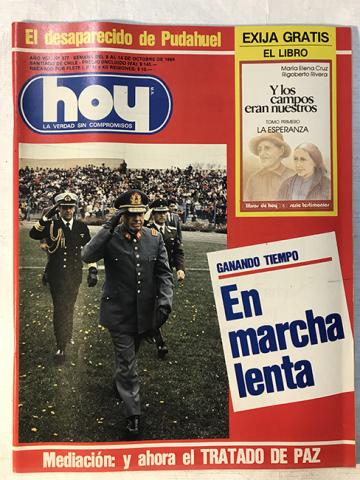 Primera imagen del registro Revista HOY año VIII n°377. 8 octubre-14 octubre 1984. En marcha lenta