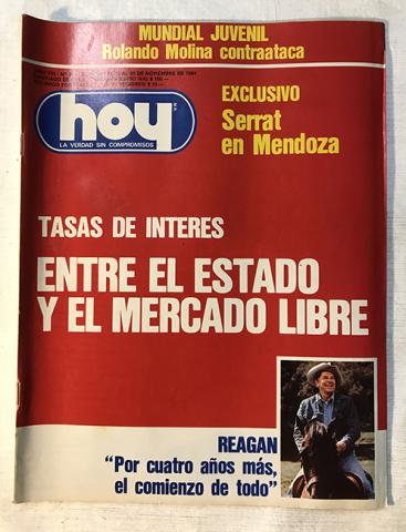 Primera imagen del registro Revista HOY año VIII n°383. 19 noviembre-25 noviembre 1984. Tasas de interes: Entre el Estado y el mercado libre
