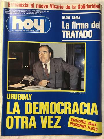 Primera imagen del registro Revista HOY año VIII n°385. 3 diciembre-9 diciembre 1984. Uruguay: La democracia otra vez
