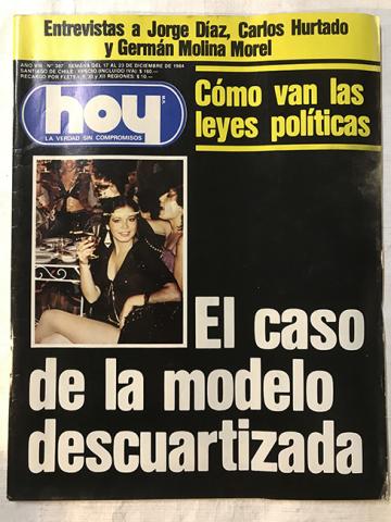 Primera imagen del registro Revista HOY año VIII n°387. 17 diciembre-23 diciembre 1984. El caso de la modelo descuartizada