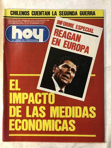 Primera imagen del registro Revista HOY año VIII n°408. 13 mayo-19 mayo 1985. El impacto de las medidas económicas