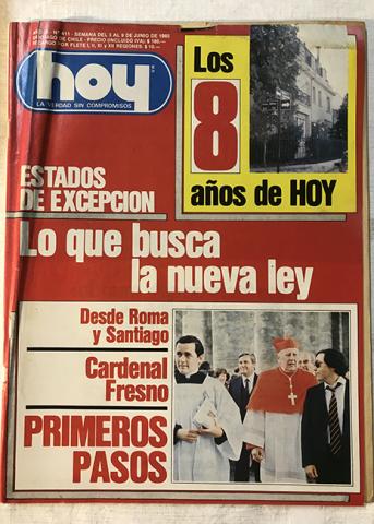 Primera imagen del registro Revista HOY año IX n°411. 3 junio-9 junio 1985. Lo que busca la nueva ley
