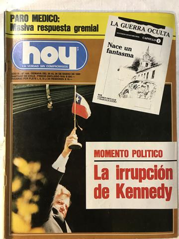 Primera imagen del registro Revista HOY año IX n°444. 20 enero-26 enero 1986. La irrupción de Kennedy
