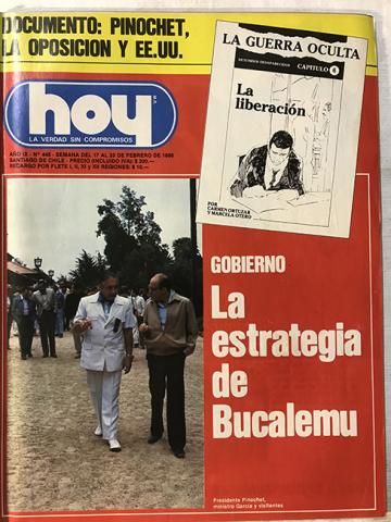 Primera imagen del registro Revista HOY año IX n°448. 17 febrero-23 febrero 1986. La estrategia de Bucalemu