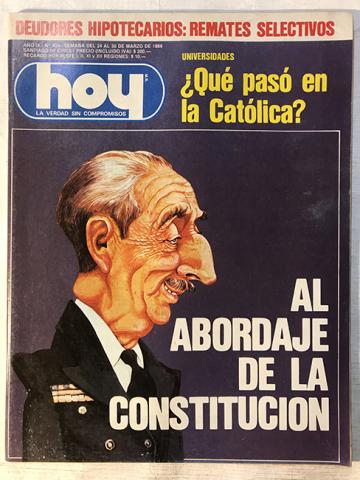 Primera imagen del registro Revista HOY año IX n°453. 24 marzo-30 marzo 1986. Al abordaje de la Constitución