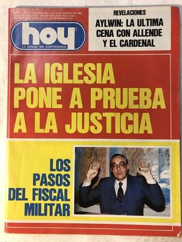 Primera imagen del registro Revista HOY año X n°472. 4 agosto-10 agosto 1986. La Iglesia pone a prueba la Justicia