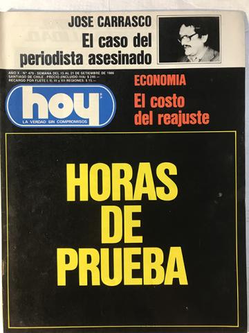 Primera imagen del registro Revista HOY año X n°478. 15 septiembre-21 septiembre 1986. Horas de prueba