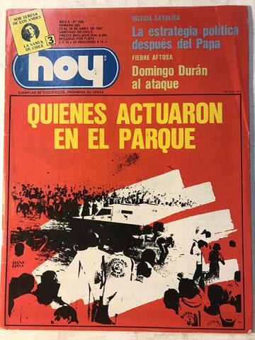Primera imagen del registro Revista HOY año X n°508. 13 abril-19 abril 1987. Quienes actuaron en el parque