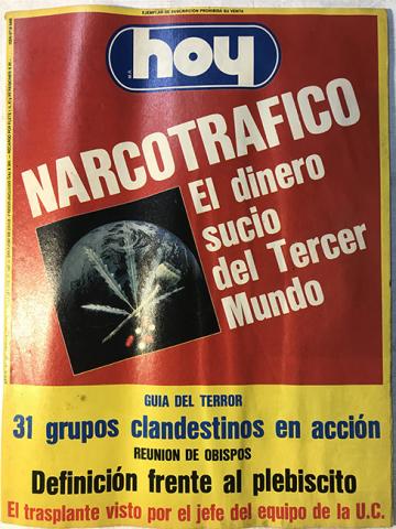 Primera imagen del registro Revista HOY año XI n°543. 14 diciembre-20 diciembre 1987. Narcotráfico