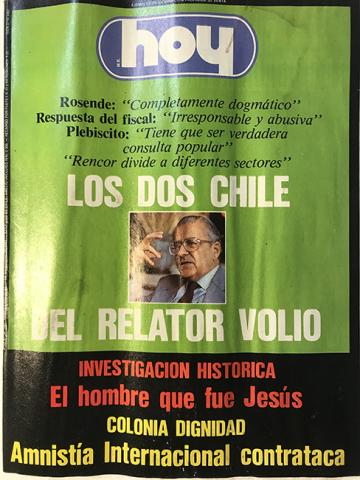 Primera imagen del registro Revista HOY año XI n°544. 21diciembre-27 diciembre 1987. Los dos Chile del relator Volio