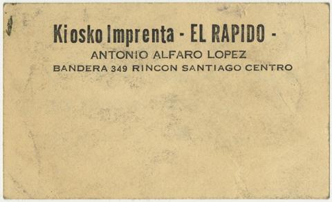 Primera imagen del registro Tarjeta de presentación Kiosko Imprenta-EL RAPIDO-