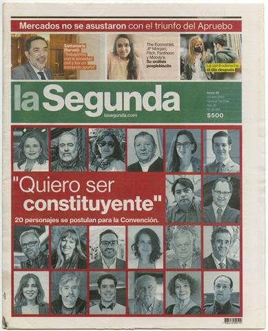 Primera imagen del registro Periódico La Segunda: Quiero ser constituyente. 26 de octubre de 2020