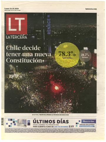 Primera imagen del registro Chile decide tener una nueva Constitución. 78.3% Apruebo, 21.7% Rechazo. 26 de octubre de 2020
