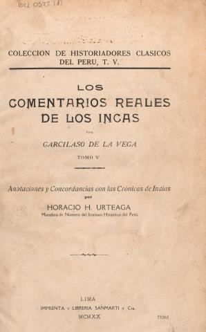 Primera imagen del registro Los Comentarios reales de los Incas. Tomo 4