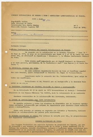 Primera imagen del registro Boletín de la Subregión Andina n° 2 mayo 1974. ALAMANDINO
