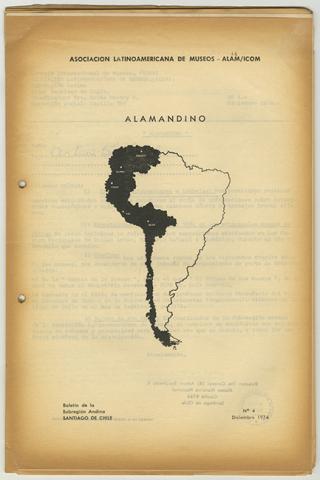 Primera imagen del registro Boletín de la Subregión Andina n° 4 diciembre 1974. ALAMANDINO