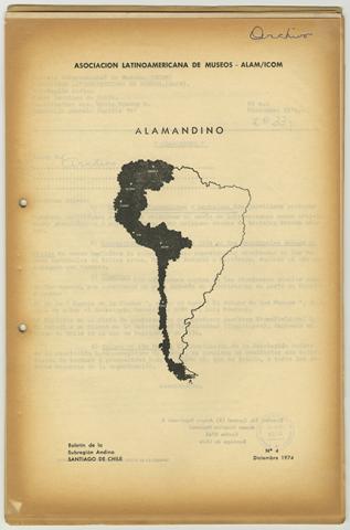 Primera imagen del registro Boletín de la Subregión Andina n° 4 diciembre 1974. ALAMANDINO