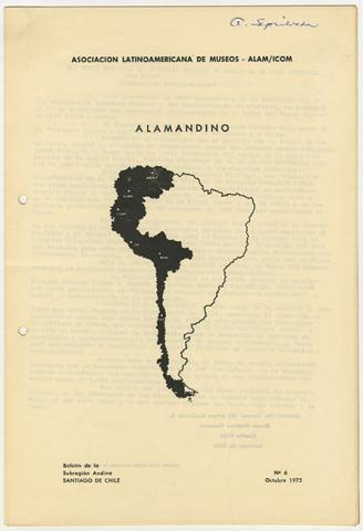 Primera imagen del registro Boletín de la Subregión Andina n° 6 octubre 1975. ALAMANDINO