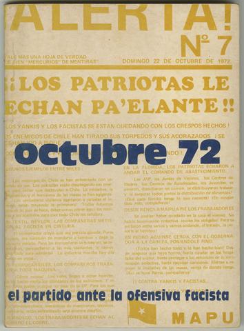 Primera imagen del registro Octubre 72. El partido ante la ofensiva facista